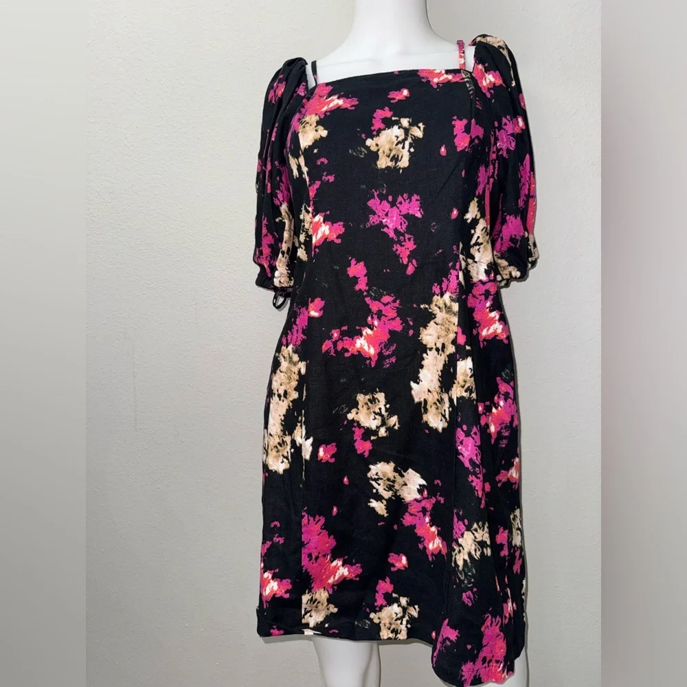 DKNY Off-The-Shoulder Puff Sleeve Mini Dress NWT - Picture 3 of 4